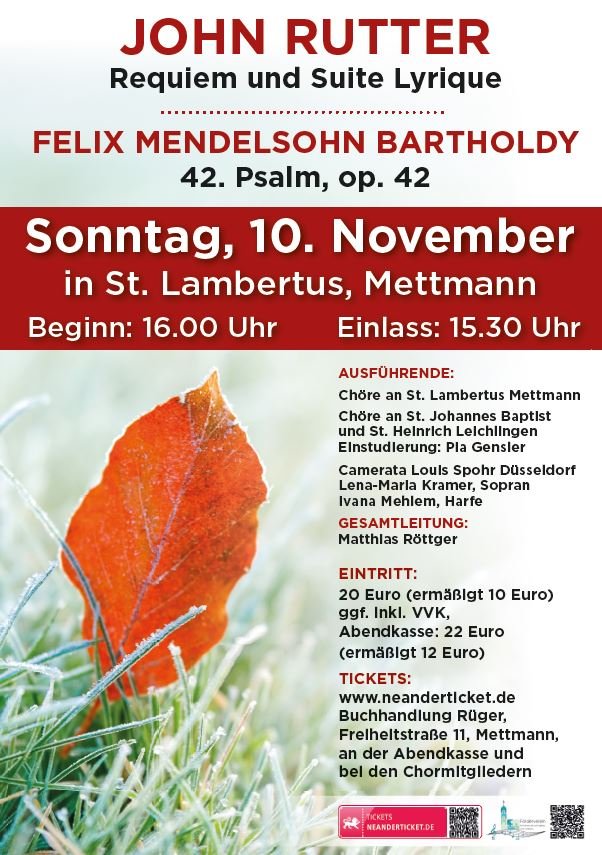 Chor- und Orchesterkonzert 10.11.24 in St. Lambertus